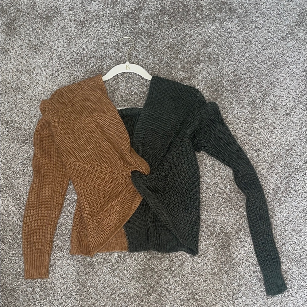 Two-Tone Brown and Black Women's Sweater